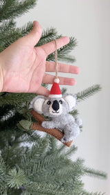 Felt Stitched Koala with Baby Ornament