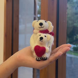 Felt Stuffed Animal - Valentine's Day Polar Bears