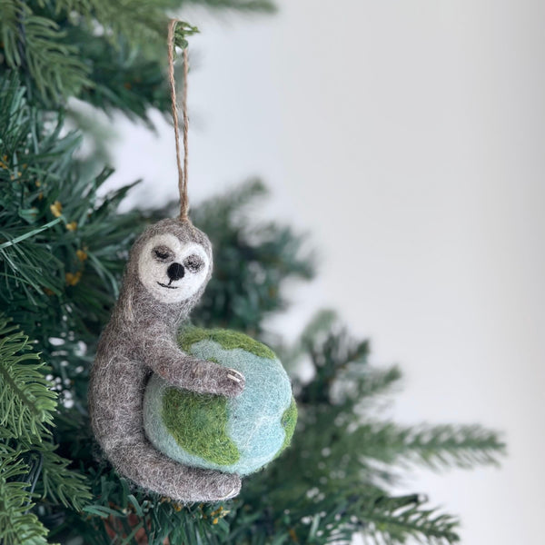 Sloth Embrace: Earth-Holding Decor