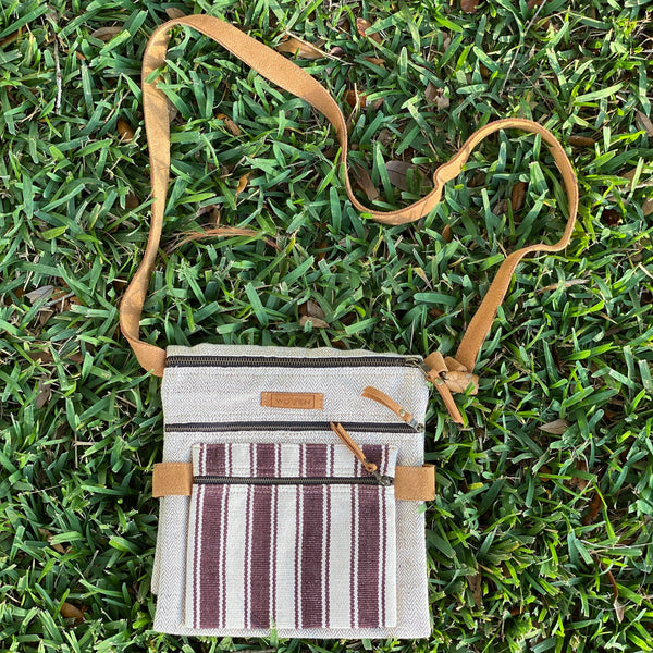 Woven Wide Striped Double Sided Bag