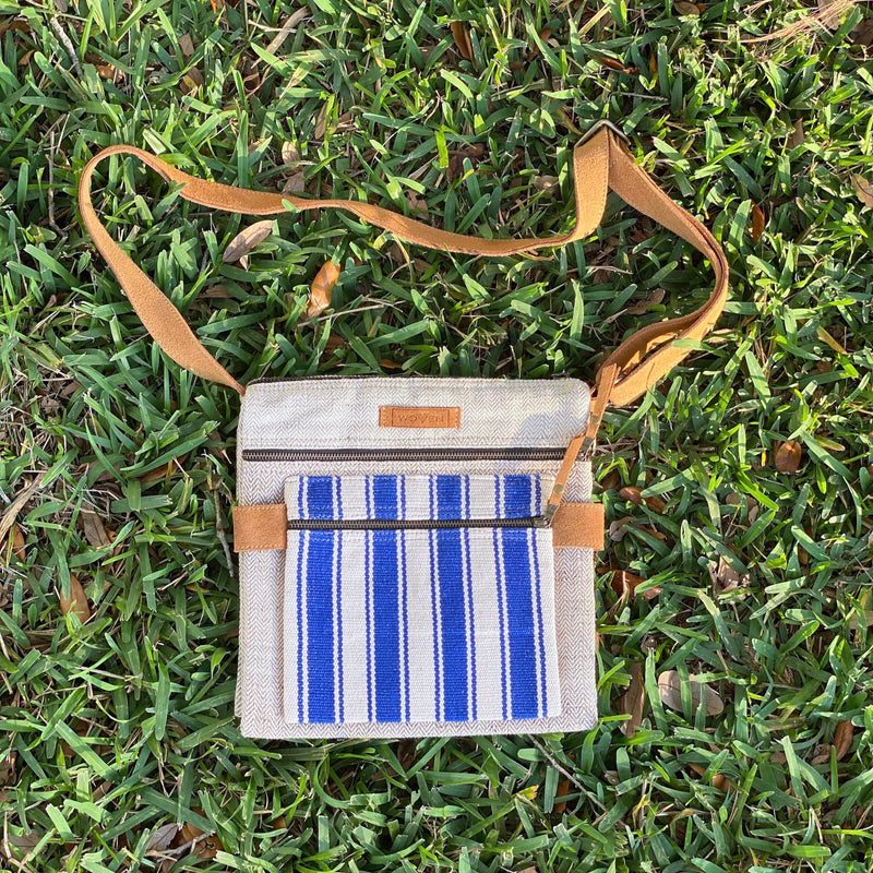 Woven Wide Striped Double Sided Bag