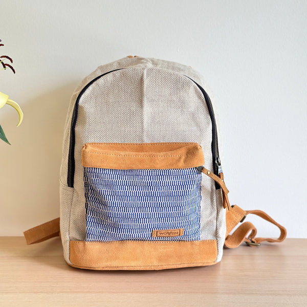 WOVEN 14" Laptop Backpack - Blue Stripe