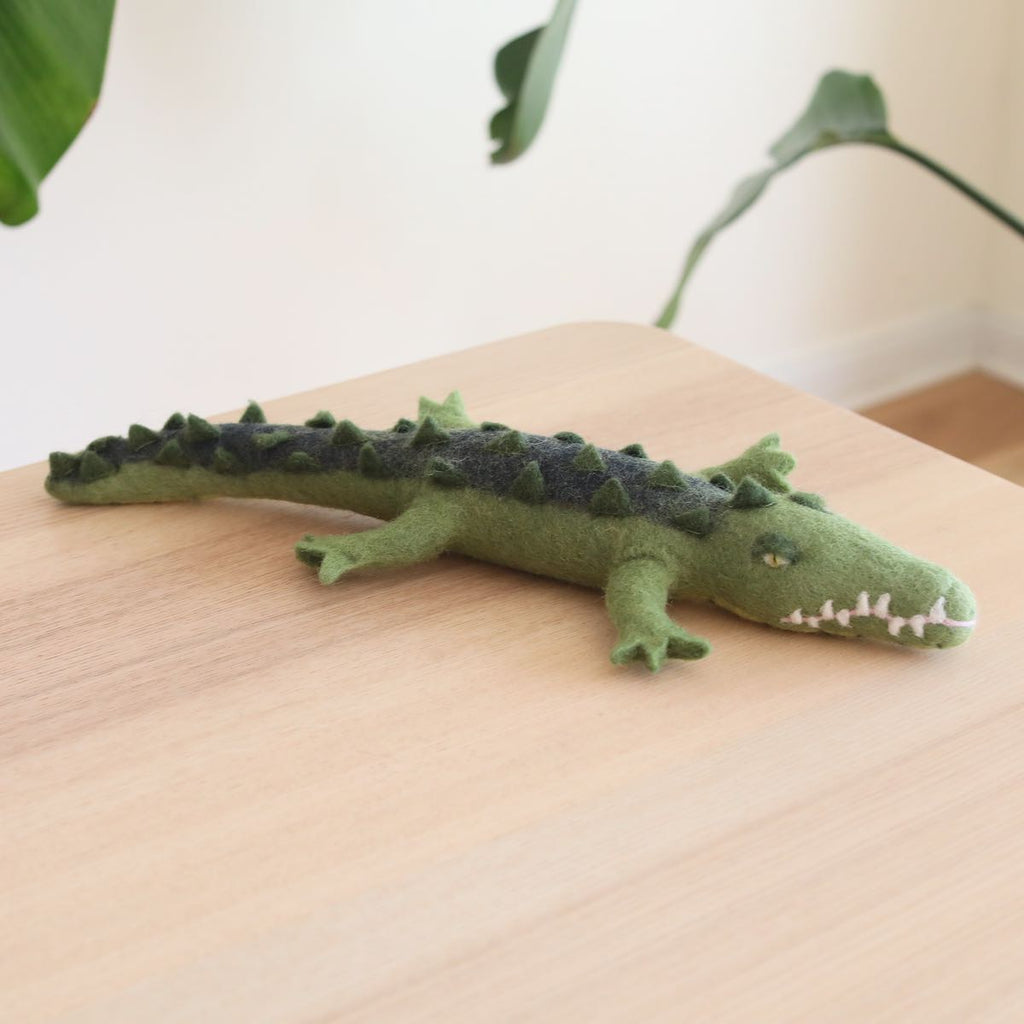 Needle Felted Gator - Felt Crocodile - Ganapati Crafts Co – Ganapati ...