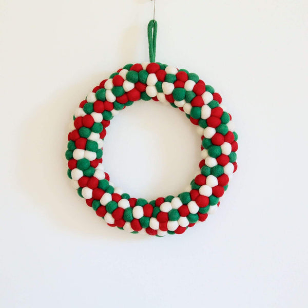 Felt Christmas Ball Wreath Premium Quality Unique Handmade Gifts And Accessories - Ganapati Crafts Co.