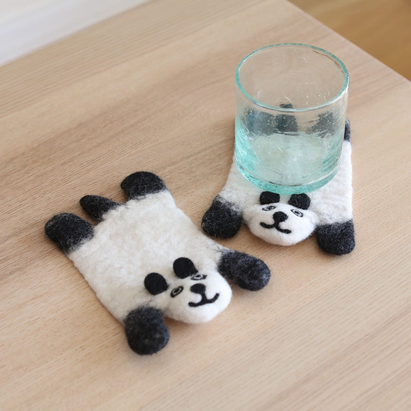 Felt Panda Coasters - Set of 4