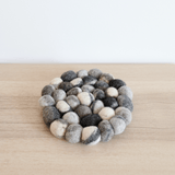 Gray Pebble-Stone like wool felt placemat Premium Quality Unique Handmade Gifts And Accessories - Ganapati Crafts Co