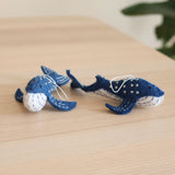 Needle Felted Blue Whale Ornamet | Christmas Tree Ornaments | Sea Animal Ornaments by Deer Harbour Design