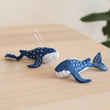 Needle Felted Blue Whale Ornamet | Christmas Tree Ornaments | Sea Animal Ornaments by Deer Harbour Design