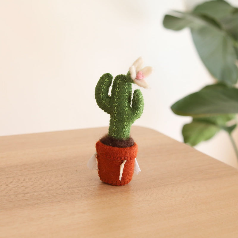 Needle felted potted cactus - Ganapati Crafts Co.
