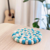 Wool felt circle trivet Premium Quality Unique Handmade Gifts And Accessories - Ganapati Crafts Co.