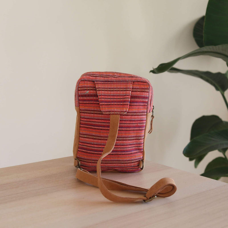 WOVEN Chest Crossbody Bag - Red Premium Quality Unique Handmade Gifts And Accessories - Ganapati Crafts Co.