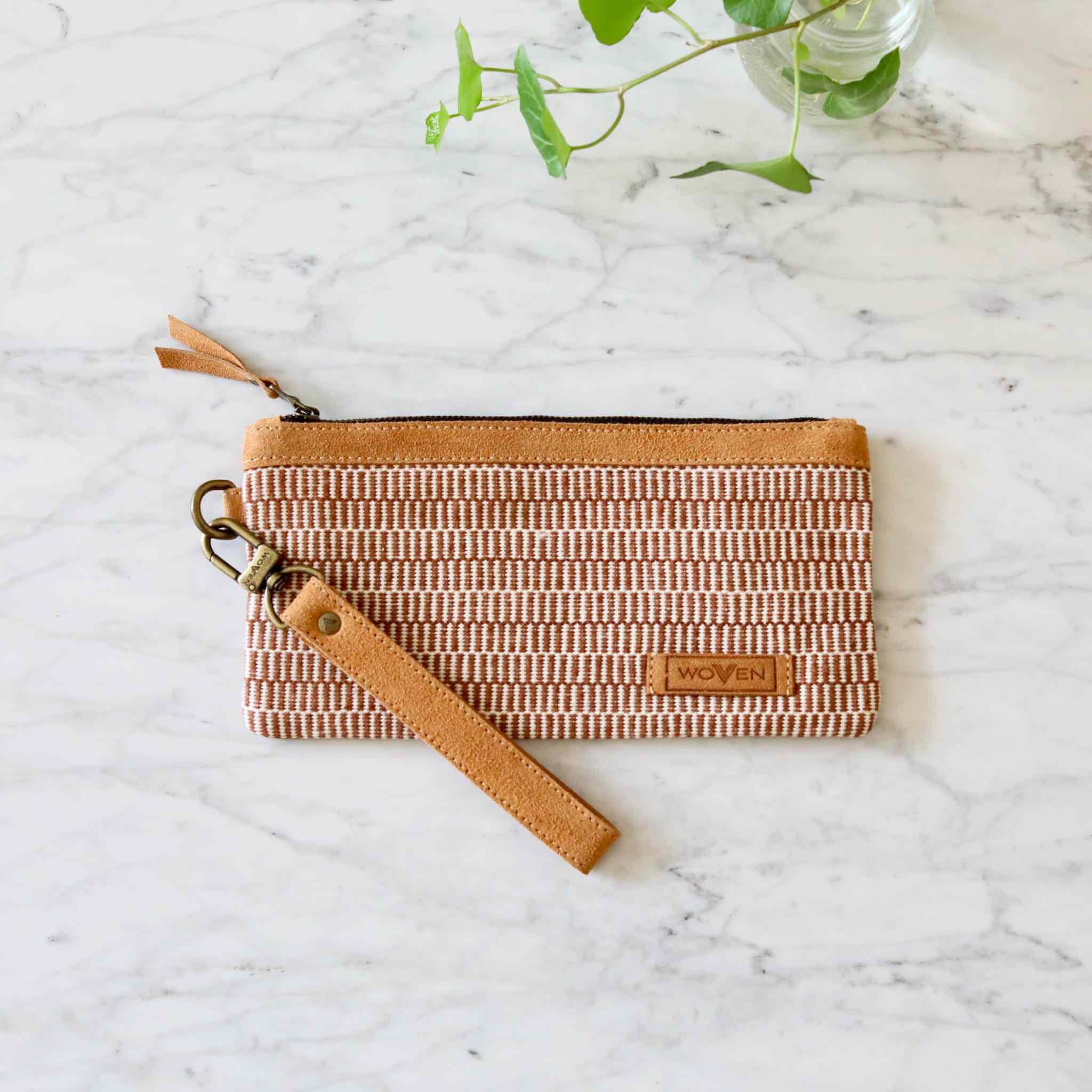 Best Women's Wallet: WOVEN phone wallet - Stripe | Ganapati Crafts Co.