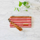 WOVEN phone wallet - Red/White Stripe Premium Quality Unique Handmade Gifts And Accessories - Ganapati Crafts Co.